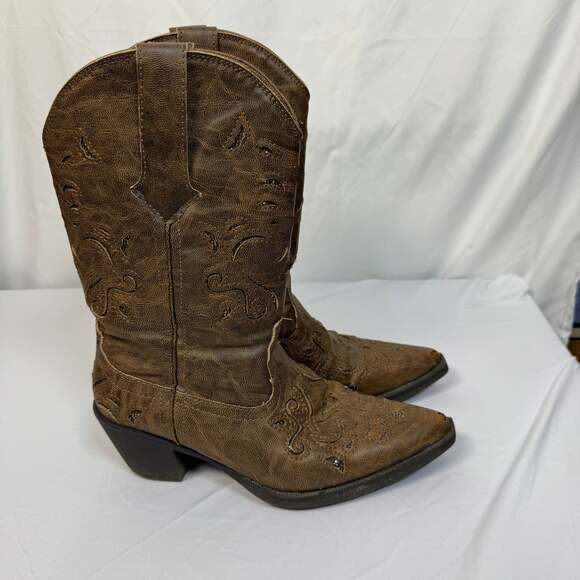 Roper Shoes - Roper Women’s Brown Boots With Inlay Detail Size 7